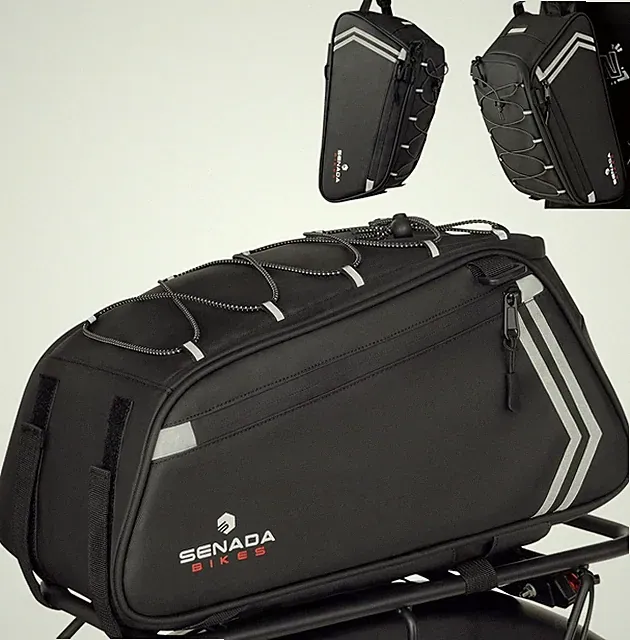 Rear Rack Bike Bag, 13L PVC Water Resistant Bicycle Bag Multi Use Bag